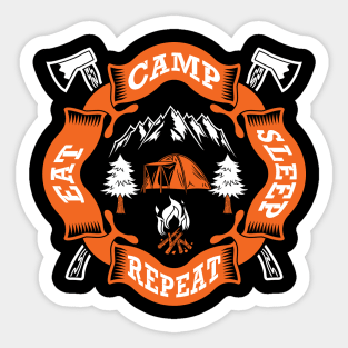 Camp Sleep Repeat Eat Sticker
